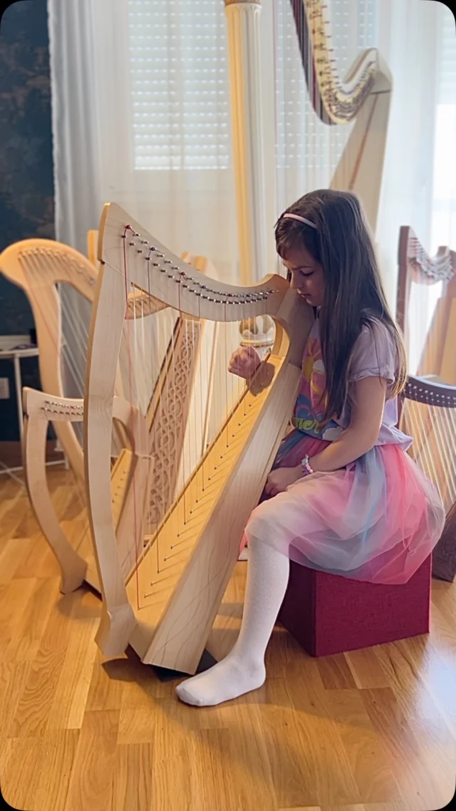 Naša mala harfistkinja Petra ima samo 6 i po godina, a već nakon dva meseca učenja svira prve pesmice na harfi!

Ona svira na maloj harfi iz naše radionice – instrumentu koji smo pažljivo dizajnirali tako da bude pogodan i za decu: da im prve muzičke korake učini radosnim i prirodnim.

Petra pokazuje neverovatnu posvećenost, muzikalnost i radoznalost, i svakim danom nas iznova oduševljava. Harfa u njenim rukama već ima svoju priču – nežnu, razigranu i iskrenu, baš kao što je i ona.

#harfa #harp #eufonia #eufoniaharps #privatemusicschool #privatnicasovi #casovimuzike #radionice #muzika #music #proizvedenousrbiji #beograd #edukacija #education #deca #kids #madeinserbia #harpomania #harplessonsbelgrade #kreativno #hobi #slobodnovreme #art #desavanjaubeogradu